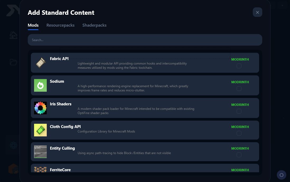 High performance Minecraft client