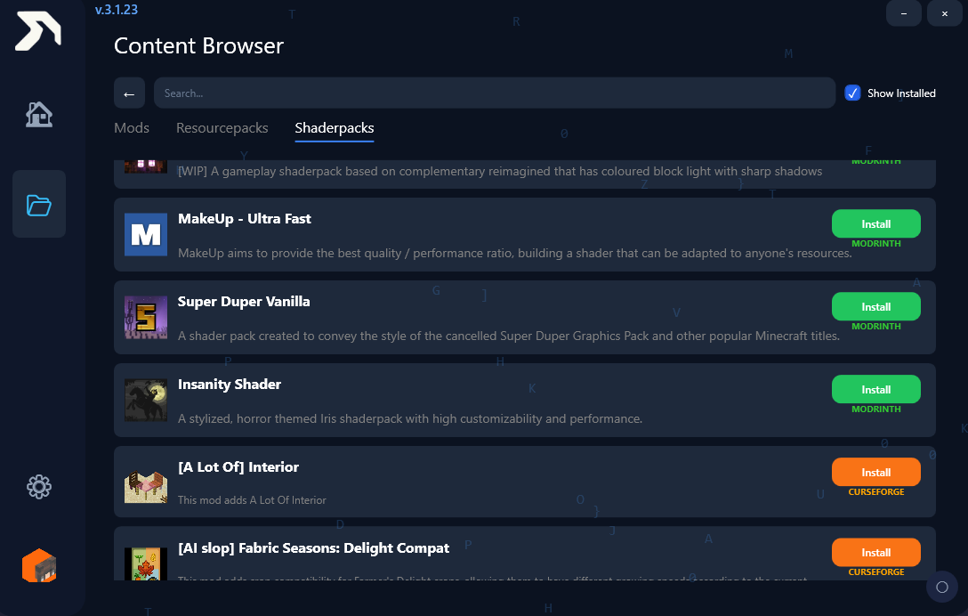 High performance Minecraft client