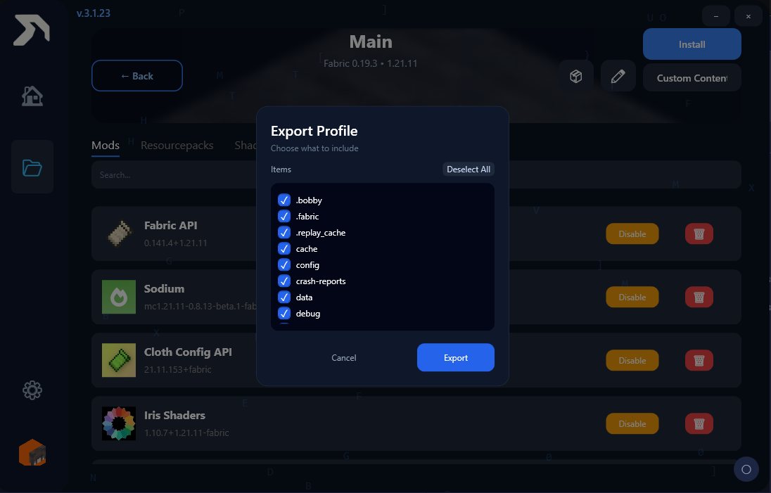 High performance Minecraft client