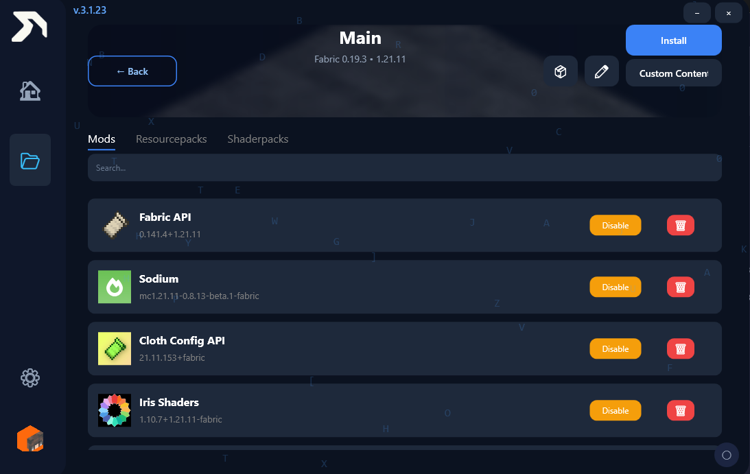 High performance Minecraft client